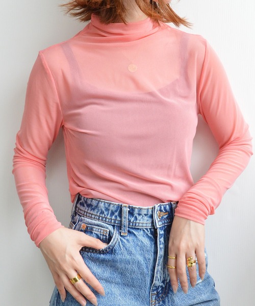 styiro(スタイロ)の「シースルーカラーカットソー(Tシャツ/カットソー・レディース・ピンク/ブラック/ホワイト/グリーン系その他・FREE)」の4枚目の写真
