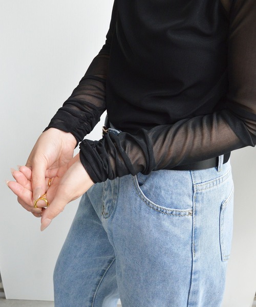 styiro(スタイロ)の「シースルーカラーカットソー(Tシャツ/カットソー・レディース・ピンク/ブラック/ホワイト/グリーン系その他・FREE)」の20枚目の写真