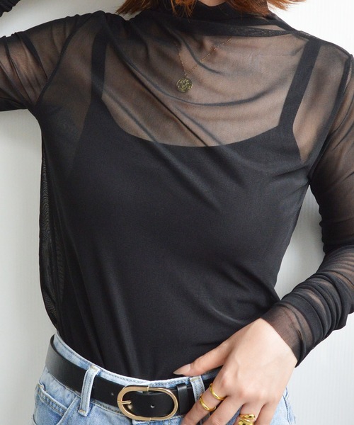 styiro(スタイロ)の「シースルーカラーカットソー(Tシャツ/カットソー・レディース・ピンク/ブラック/ホワイト/グリーン系その他・FREE)」の19枚目の写真