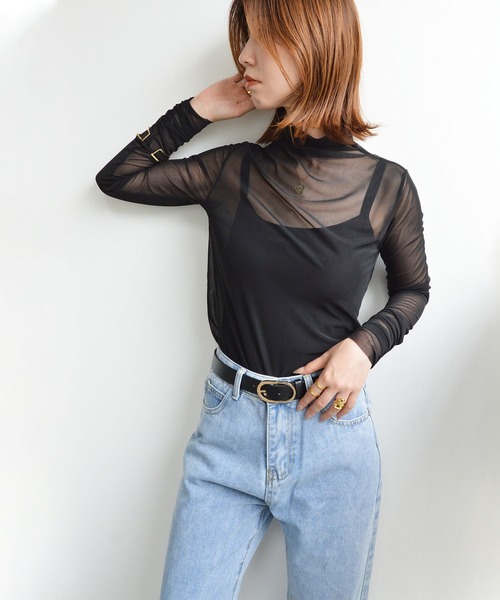 styiro(スタイロ)の「シースルーカラーカットソー(Tシャツ/カットソー・レディース・ピンク/ブラック/ホワイト/グリーン系その他・FREE)」の18枚目の写真