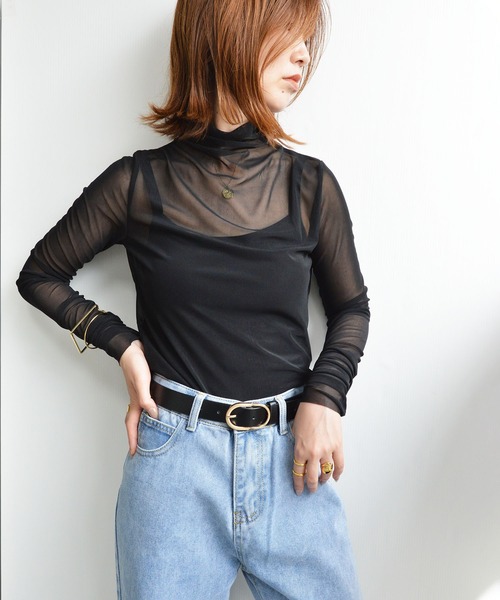 styiro(スタイロ)の「シースルーカラーカットソー(Tシャツ/カットソー・レディース・ピンク/ブラック/ホワイト/グリーン系その他・FREE)」の21枚目の写真
