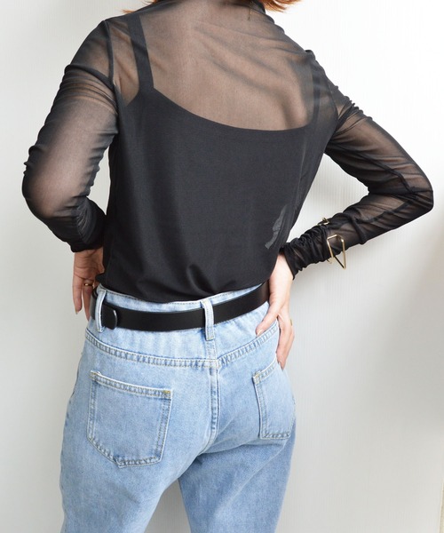 styiro(スタイロ)の「シースルーカラーカットソー(Tシャツ/カットソー・レディース・ピンク/ブラック/ホワイト/グリーン系その他・FREE)」の6枚目の写真