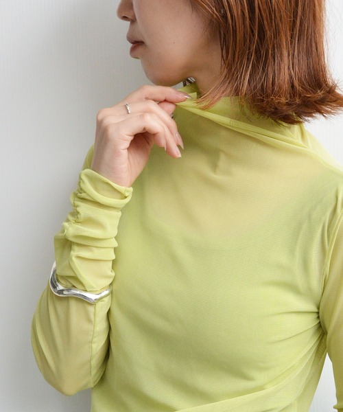 styiro(スタイロ)の「シースルーカラーカットソー(Tシャツ/カットソー・レディース・ピンク/ブラック/ホワイト/グリーン系その他・FREE)」の10枚目の写真