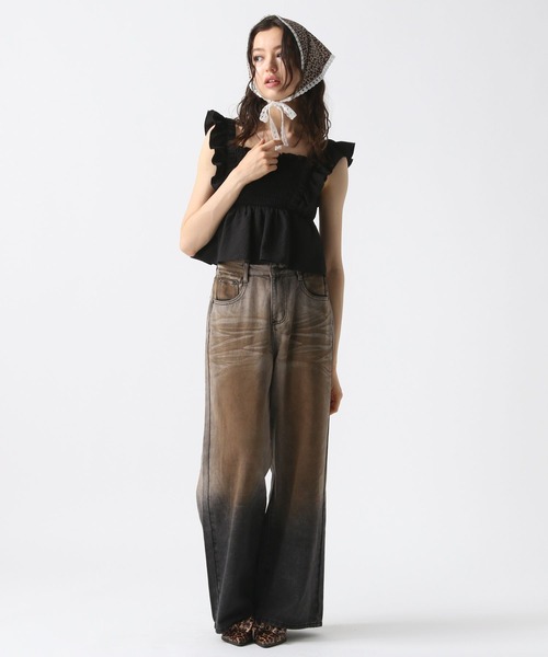 FOREVER 21（フォーエバー トゥエンティーワン）の「【2025SS】フリルコンパクトシャーリングブラウス（Tシャツ/カットソー・レディース・ブラック/ブルー/チェック/ホワイト・FREE）」の16枚目の写真