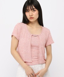 3.3 Field Trip/キャミ付きチェーン半袖カーディガン