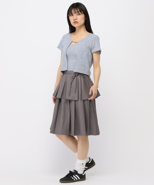 3.3 Field Trip (3.3フィールドトリップ)の「3.3 Field Trip/キャミ付きチェーン半袖カーディガン(Tシャツ/カットソー・レディース・サックスブルー/ピンク/チャコール・FREE)」の18枚目の写真