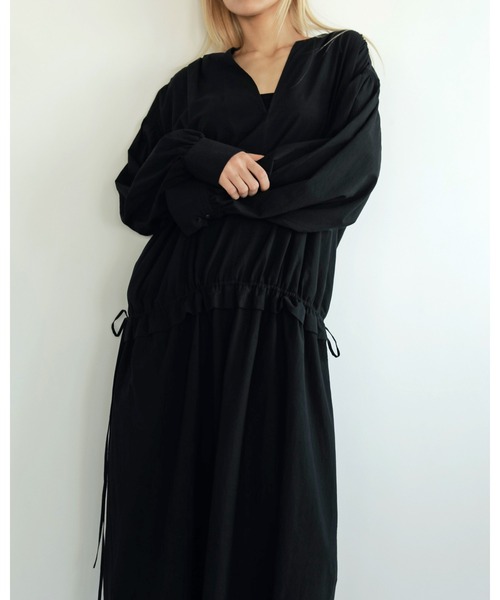 anuke(アンヌーク)の「Skipper Gather Onepiece(ワンピース・レディース・ブラック/ホワイト・36inch/38inch)」の9枚目の写真