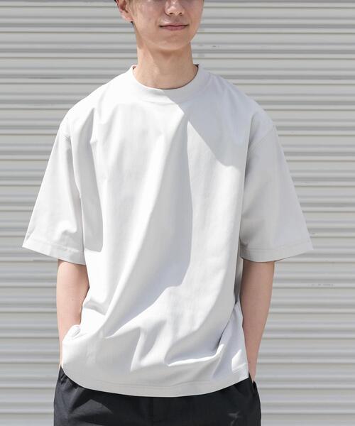 FORK&SPOON（フォークアンドスプーン）の「FORK&SPOON　TEC LINEN T-SHIRTS（Tシャツ/カットソー・メンズ・ブルー系その他/ライトグレー/ブラック・4/5）」の2枚目の写真