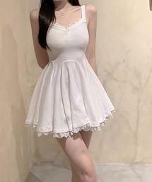 ヘンリーネックレースキャミワンピース