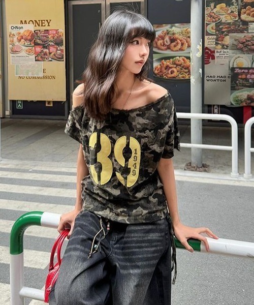 セール】【同店秋の新作・長袖Tシャツ】カモフラージュオープン