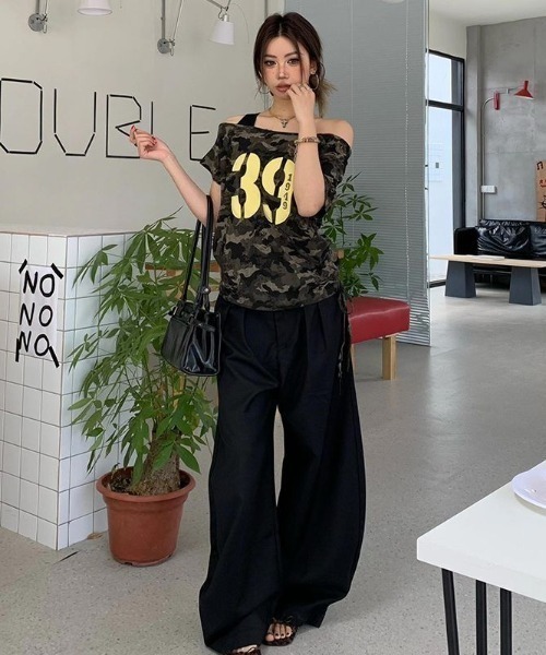 迷彩柄 長袖カットソー 星モチーフ 迷彩柄 長袖カットソー 星モチーフ | 七分・長袖カットソー