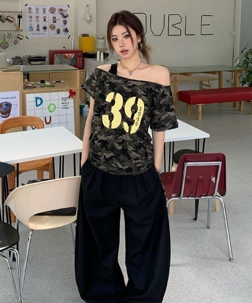 セール】【同店秋の新作・長袖Tシャツ】カモフラージュオープン