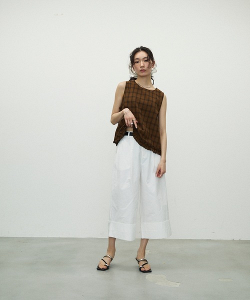 シャツ/ブラウス(長袖/七分) gingham mini frill blouse 1-165311-0620.jpg