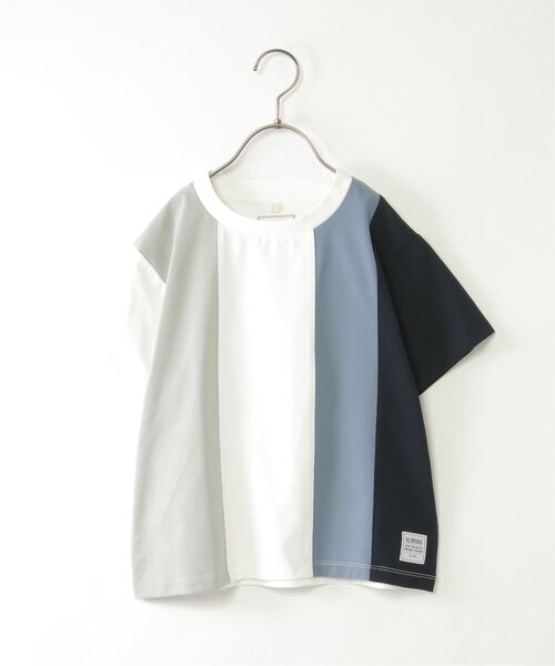 ikka(イッカ)の「【接触冷感/吸水速乾】マルチファンクション縦切り替えTシャツ(120~160cm)【UVカット/親子コーデ】(Tシャツ/カットソー・キッズ・ブラック/ホワイト・150/140/130/160/120)」の1枚目の写真