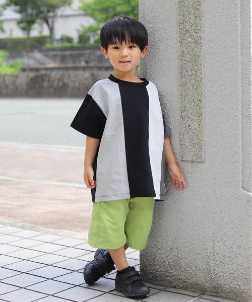 ikka(イッカ)の「【接触冷感/吸水速乾】マルチファンクション縦切り替えTシャツ(120~160cm)【UVカット/親子コーデ】(Tシャツ/カットソー・キッズ・ブラック/ホワイト・150/140/130/160/120)」の5枚目の写真