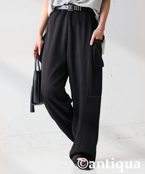 antiqua（アンティカ）の「ホワイトステッチカーゴパンツ（カーゴパンツ・レディース・ブラック/ブルー系その他・LARGE/MEDIUM）」の6枚目の写真