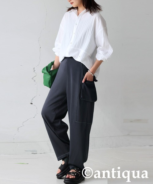 antiqua（アンティカ）の「ホワイトステッチカーゴパンツ（カーゴパンツ・レディース・ブラック/ブルー系その他・LARGE/MEDIUM）」の7枚目の写真