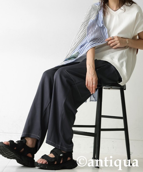antiqua（アンティカ）の「ホワイトステッチカーゴパンツ（カーゴパンツ・レディース・ブラック/ブルー系その他・LARGE/MEDIUM）」の3枚目の写真