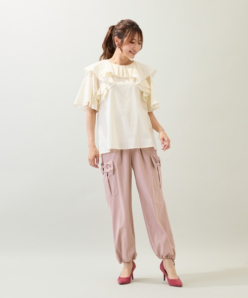 Rose Tiara(ローズティアラ)の「【人気新色追加】【撥水/接触冷感/UVカット/手洗いOK】カーゴパンツ(カーゴパンツ・レディース・ブラック/ブラウン/ピンク/グリーン・46/38/42)」の8枚目の写真