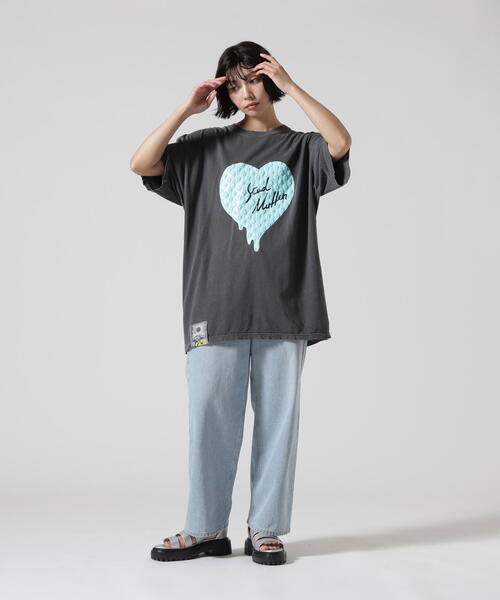 STUD MUFFIN（スタッドマフィン）の「STUD MUFFIN/スタッドマフィン/HEART ピグメントSS TEE（Tシャツ/カットソー・メンズ・グレー/ブラック・3/4/2）」の6枚目の写真