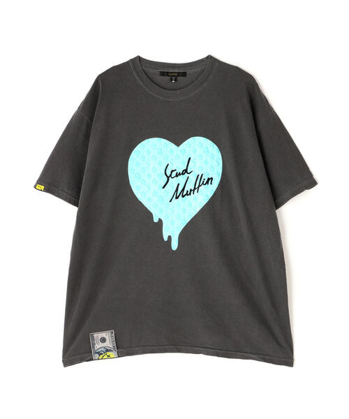 STUD MUFFIN（スタッドマフィン）の「STUD MUFFIN/スタッドマフィン/HEART ピグメントSS TEE（Tシャツ/カットソー・メンズ・グレー/ブラック・3/4/2）」の7枚目の写真