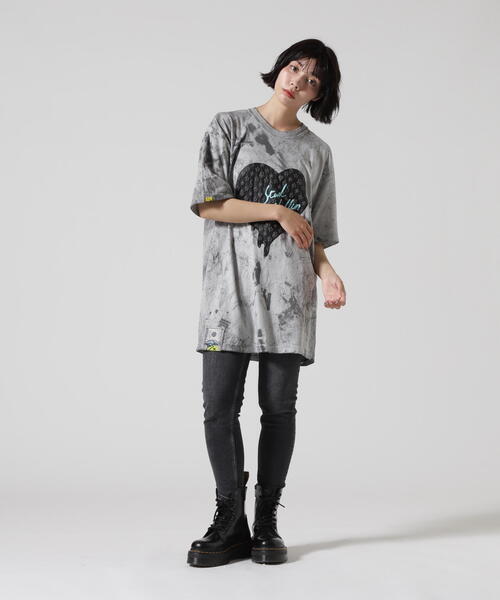 STUD MUFFIN（スタッドマフィン）の「STUD MUFFIN/スタッドマフィン/HEART ピグメントSS TEE（Tシャツ/カットソー・メンズ・グレー/ブラック・3/4/2）」の10枚目の写真