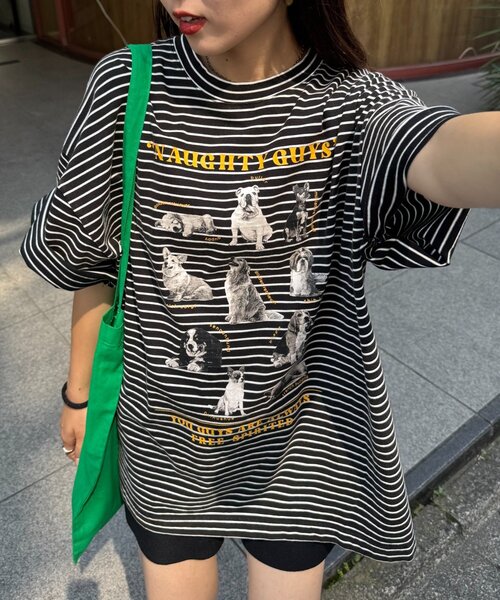 SOUNDS GOOOOD】パウダー加工プリント&刺繍TEE（Tシャツ