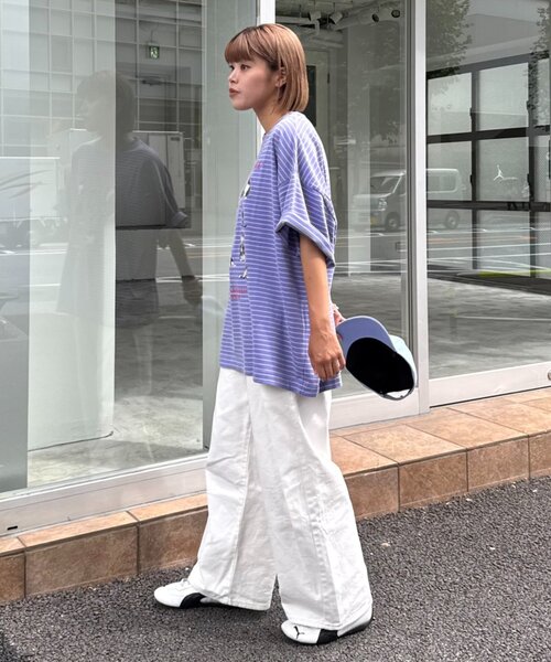 SOUNDS GOOOOD】パウダー加工プリント&刺繍TEE（Tシャツ