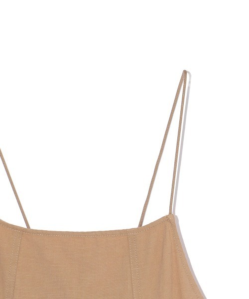 ketty（ケティ）の「ウォッシュリネンキャミワンピース≪洗濯機で洗える≫（ワンピース・レディース・ベージュ/チャコールグレー・M）」の15枚目の写真