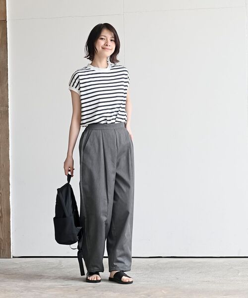 maison de R トロタックワイドパンツ（ワンショルダー） DOOPZ パンツ Drawstring tuck wide pants - ドローストリング