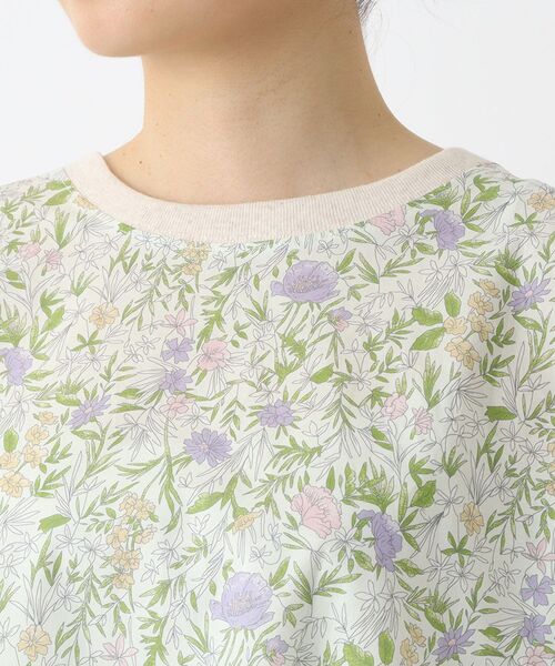 one'sterrace(ワンズテラス)の「花柄プリントコンビフレンチスリーブプルオーバー(Tシャツ/カットソー・レディース・ライトグレー系8/アイボリー系8/ネイビー系5・02)」の16枚目の写真