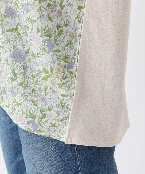 one'sterrace(ワンズテラス)の「花柄プリントコンビフレンチスリーブプルオーバー(Tシャツ/カットソー・レディース・ライトグレー系8/アイボリー系8/ネイビー系5・02)」の14枚目の写真