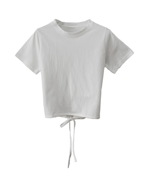 Reurie'(レウリィ)の「【ZOZO限定】サイドリボンT/side ribbonT 半袖 カットソー ホワイト グレー ブラック リボン 大人カジュアル シンプル 夏トップス(Tシャツ/カットソー・レディース・ブラック/グレー/ホワイト・FREE)」の5枚目の写真