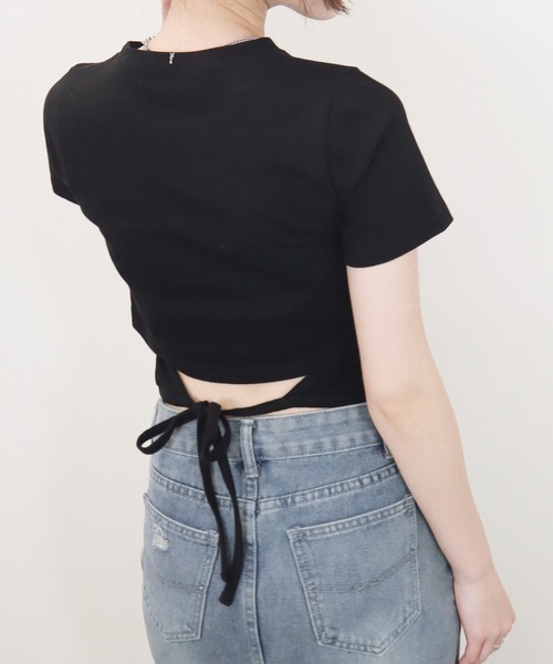 Reurie'(レウリィ)の「【ZOZO限定】サイドリボンT/side ribbonT 半袖 カットソー ホワイト グレー ブラック リボン 大人カジュアル シンプル 夏トップス(Tシャツ/カットソー・レディース・ブラック/グレー/ホワイト・FREE)」の16枚目の写真