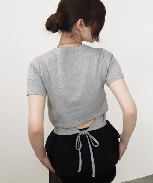 Reurie'(レウリィ)の「【ZOZO限定】サイドリボンT/side ribbonT 半袖 カットソー ホワイト グレー ブラック リボン 大人カジュアル シンプル 夏トップス(Tシャツ/カットソー・レディース・ブラック/グレー/ホワイト・FREE)」の20枚目の写真