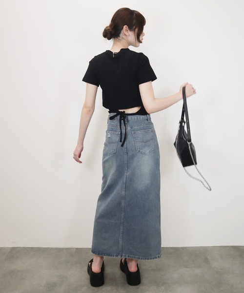 セール】【ZOZO限定】サイドリボンT／side ribbonT 半袖 カットソー