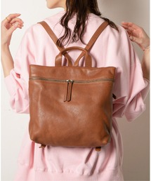 メンズのバックパック/リュック（イエロー/黄色系・レザー・本革