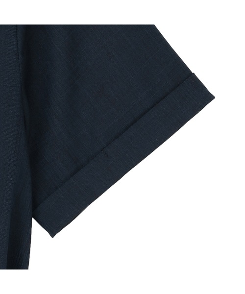 TOKYO SHIRTS（トウキョウシャツ）の「麻調合繊 シャツワンピース 五分袖（シャツ/ブラウス・レディース・ブルー/ネイビー/ベージュ・L/LL/M）」の18枚目の写真