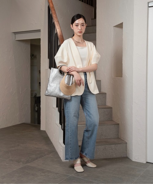 【美品】sono ノーカラージャケット　上着　総裏　ボリューム袖　パフスリーブ Aletta vita ブルゾン ライトアウター 羽織り ボリューム袖 パフ