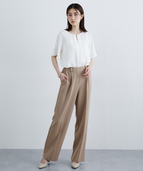slattgir(スラットジール)の「高身長 ピンタックブラウス(トールサイズ)(シャツ/ブラウス・レディース・ライトグリーン/オフホワイト・TM/TL/TLL/T3L/T4L/T5L)」の4枚目の写真