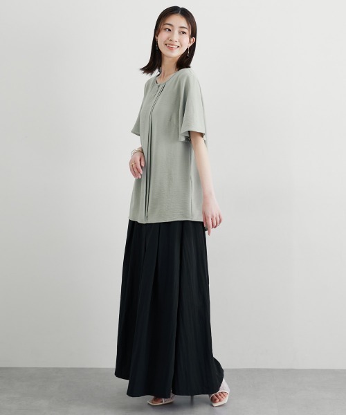 slattgir(スラットジール)の「高身長 ピンタックブラウス(トールサイズ)(シャツ/ブラウス・レディース・ライトグリーン/オフホワイト・TM/TL/TLL/T3L/T4L/T5L)」の12枚目の写真