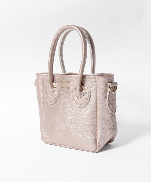 YOUNG&OLSEN The DRYGOODS STORE（ヤングアンドオルセン）の「YOUNG & OLSEN/ヤングアンドオルセン EMBOSSED LEATHER D TOTE XS ハンドバック ミニバッグ（ショルダーバッグ・レディース・ブルー/シャンパン・FREE）」の2枚目の写真