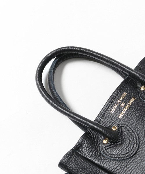 YOUNG&OLSEN The DRYGOODS STORE（ヤングアンドオルセン）の「YOUNG & OLSEN/ヤングアンドオルセン EMBOSSED LEATHER D TOTE XS ハンドバック ミニバッグ（ショルダーバッグ・レディース・ブルー/シャンパン・FREE）」の3枚目の写真