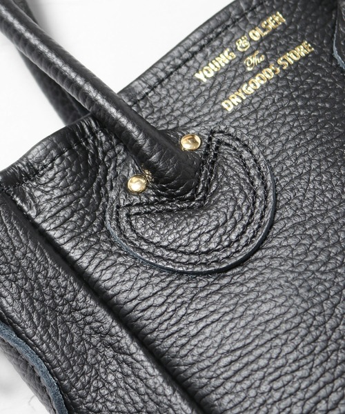 YOUNG&OLSEN The DRYGOODS STORE（ヤングアンドオルセン）の「YOUNG & OLSEN/ヤングアンドオルセン EMBOSSED LEATHER D TOTE XS ハンドバック ミニバッグ（ショルダーバッグ・レディース・ブルー/シャンパン・FREE）」の4枚目の写真
