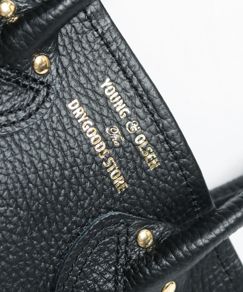 YOUNG&OLSEN The DRYGOODS STORE（ヤングアンドオルセン）の「YOUNG & OLSEN/ヤングアンドオルセン EMBOSSED LEATHER D TOTE XS ハンドバック ミニバッグ（ショルダーバッグ・レディース・ブルー/シャンパン・FREE）」の5枚目の写真