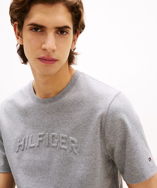 TOMMY HILFIGER(トミーヒルフィガー)の「ヒルフィガーアーチエンボスTシャツ(Tシャツ/カットソー・メンズ・ネイビー/グレー・LARGE/MEDIUM/SMALL/X-LARGE)」の7枚目の写真