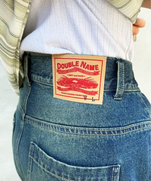 DOUBLE NAME(ダブルネーム)の「ウエスト調整カラーオーバーダイダメージデニムパンツ/ユニセックス(デニムパンツ・レディース・ブラック/インディゴブルー・FREE)」の12枚目の写真