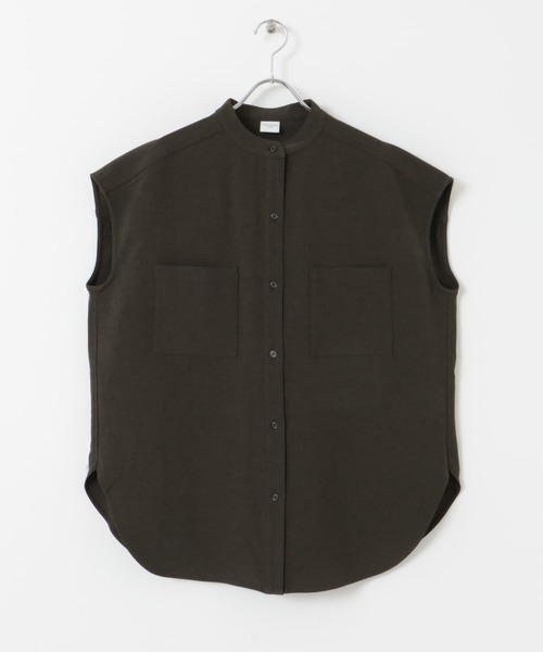 URBAN RESEARCH DOORS（アーバンリサーチドアーズ）の「『UR TECH DRYLUXE』フレンチスリーブシャツ（シャツ/ブラウス・レディース・ブラウン/ネイビー/ブルー・MEDIUM）」の16枚目の写真