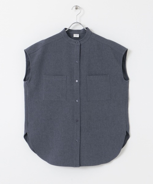 URBAN RESEARCH DOORS（アーバンリサーチドアーズ）の「『UR TECH DRYLUXE』フレンチスリーブシャツ（シャツ/ブラウス・レディース・ブラウン/ネイビー/ブルー・MEDIUM）」の18枚目の写真