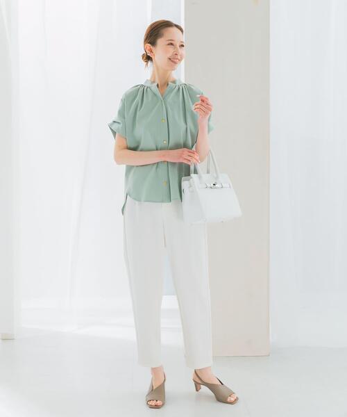 URBAN RESEARCH ROSSO WOMEN（アーバンリサーチ　ロッソ）の「汗染防止デザインカットブラウス（シャツ/ブラウス・レディース・オフホワイト/ミント/ネイビー/ベージュ・FREE）」の21枚目の写真